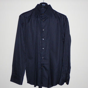 Great black pin-stripped Canali dress shirt